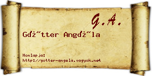 Götter Angéla névjegykártya